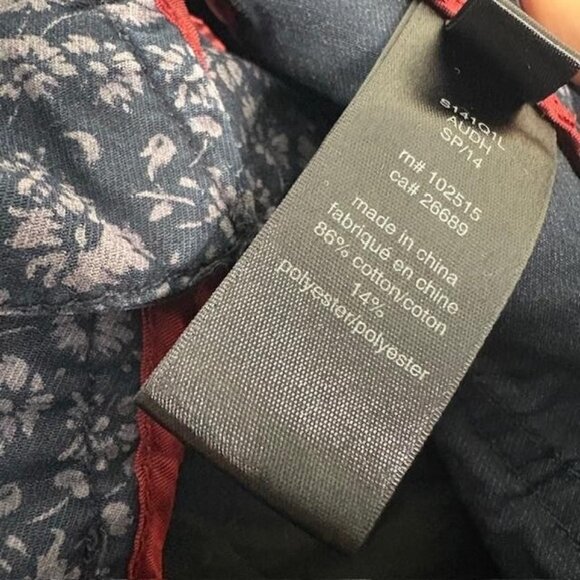 John Varvatos Shorts Mens 34 Blue Floral Print Luxe Cotton Blend Chino Casual - Picture 6 of 9